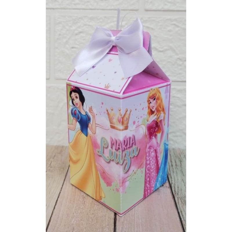 Caixinha Milk TEMA PRINCESAS Personalizada Festa Infantil Lembrancinha  Kit 10 20 30 Unidades