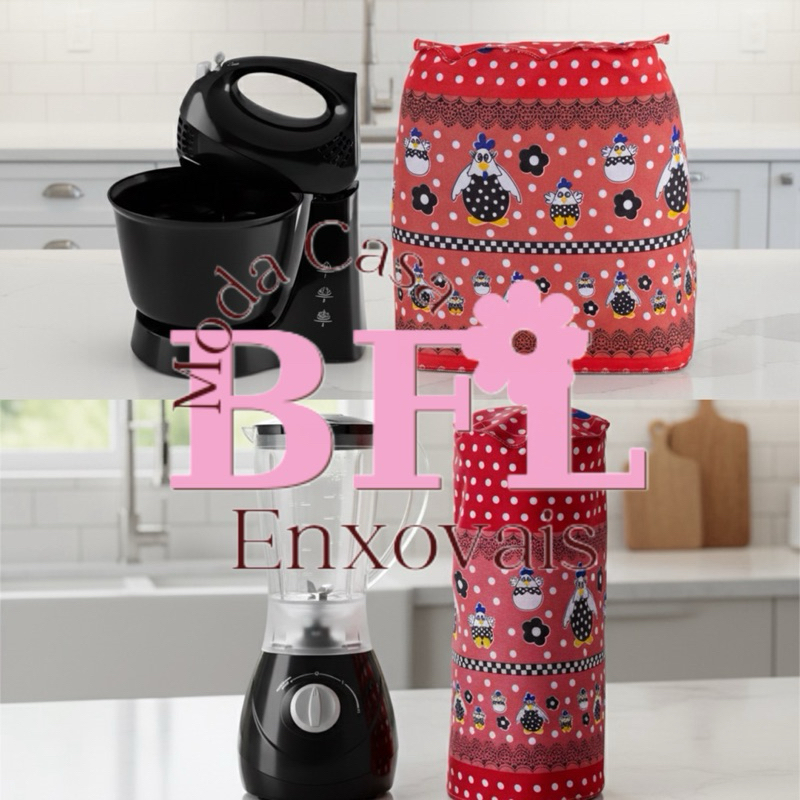 Jogo de Cozinha kit com 2 peças Capa Batedeira + Capa Liquidificador Estampado - Casa e Decoração. em Oferta na Shopee