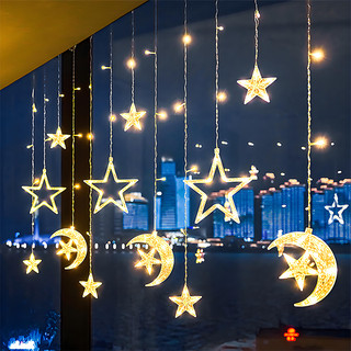 Fita LED Decorativa Multimodo com 3,5m de Luzes de Natal em Forma de Estrelas e Lua -O1