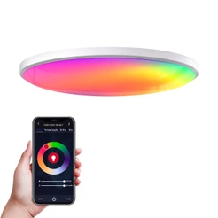 Lâmpada De Teto 24W bivolt Inteligente WiFi Tuya Smart App Forma Redonda Mutável Cor RGBCW Controle Remoto