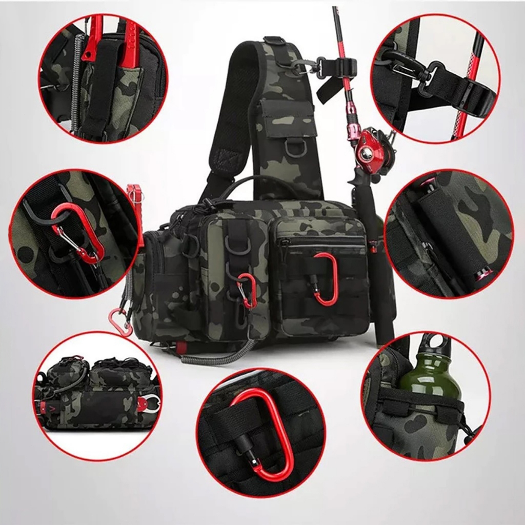 Bolsa Tática para Pesca e Camping Grande Capacidade Leve Resistente e Multifuncional em Oferta na Shopee