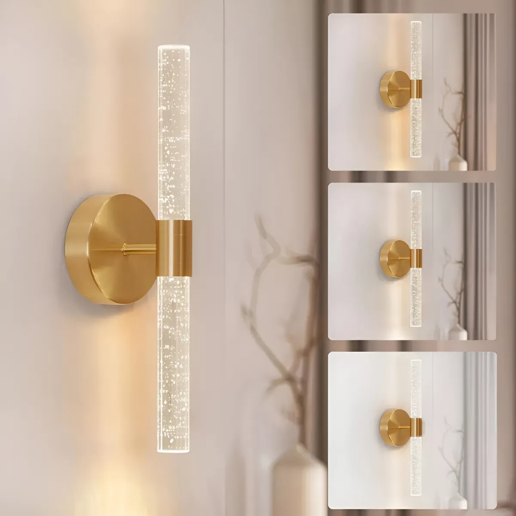 kit 1/2 Arandela de Parede Linear Moderna Dourada 10W 3000K Bivolt Não Recarregável em Oferta na Shopee