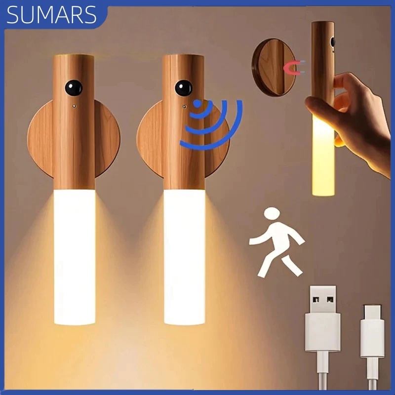 Luminária LED Inteligente com Sensor Movimento Magnética Recarregável para Parede Luz Quente em Oferta na Shopee