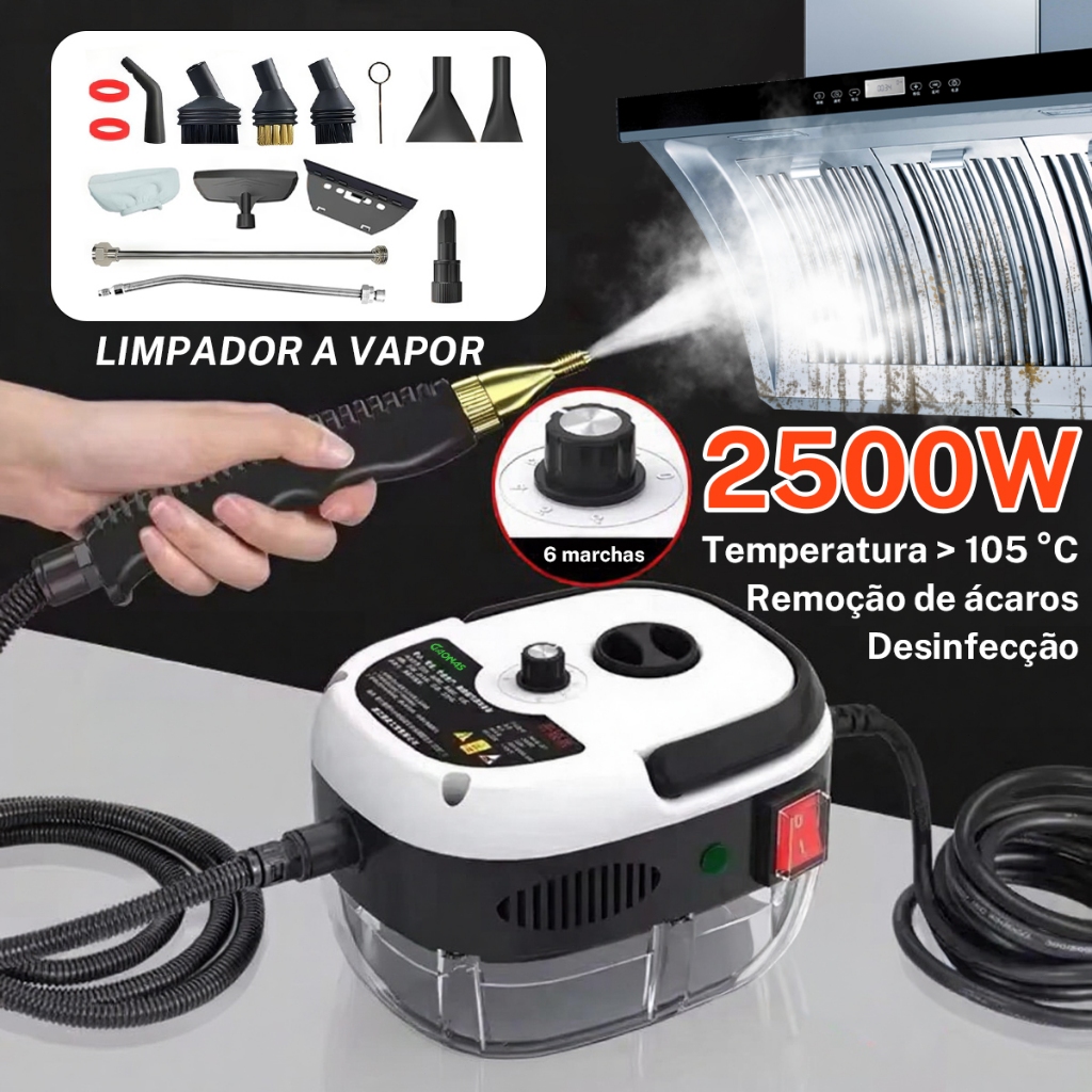 Para Cozinha Casa Limpeza Do Carro Alta Velocidade Temperatura Pressão Máquina De A Vapor Portátil Limpador 2500W