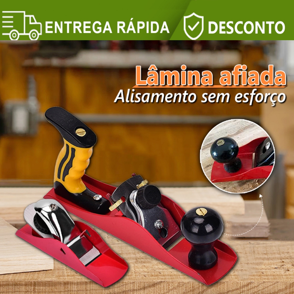Jogo De Plaina Manual 2 Peças Para Madeira Profissional 6,5" e 9,5" em Oferta na Shopee