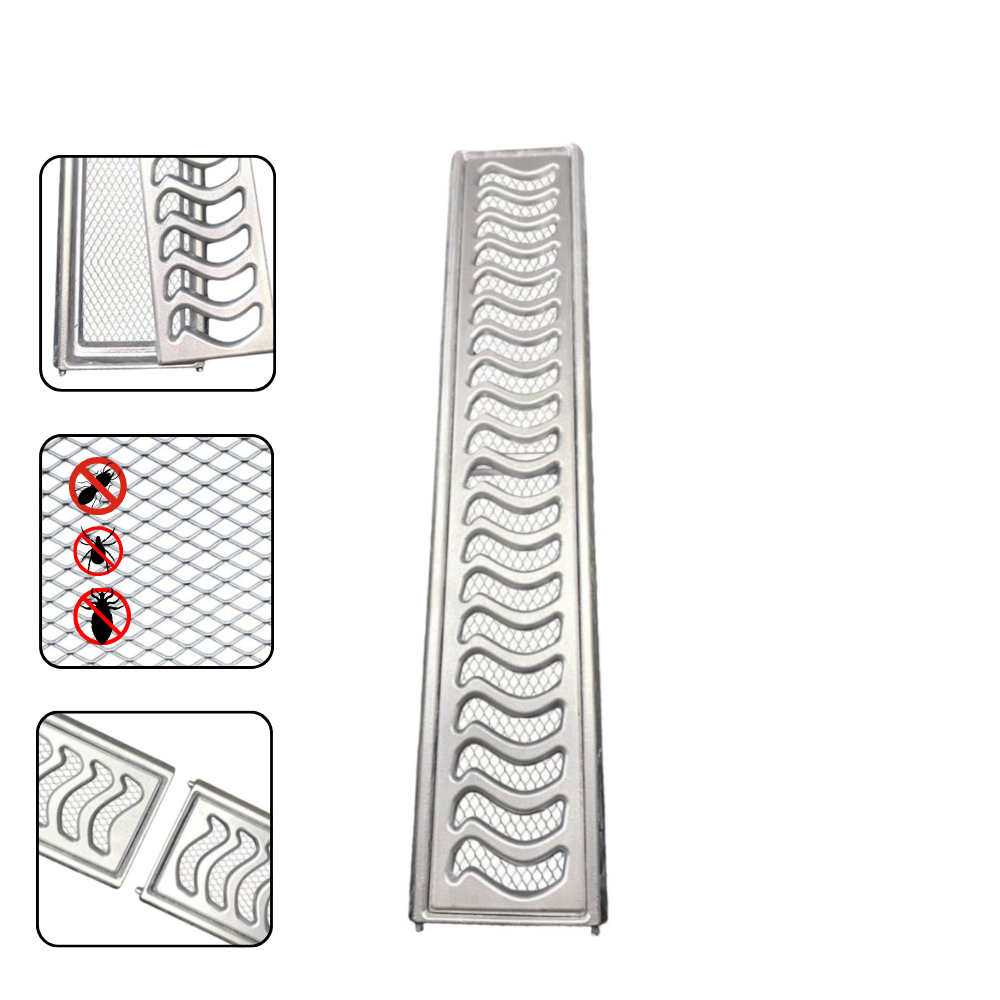 10 metros do Ralo Linear 10x50cm com Tela e Aro de Fixação Reforçados