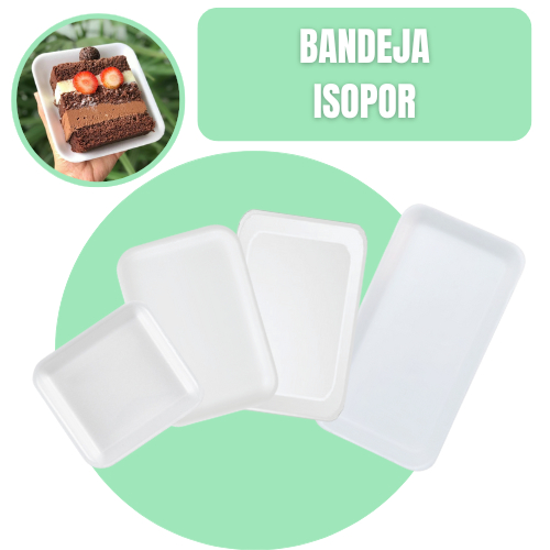 Bandeja de Isopor Rasa nº1, 2, 3 e 4– Branca c/100un | Açougue, Padaria e Varejão