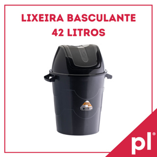 Kit 2 Lixeiras Com Tampa Basculante 42L Reforçada Pia Cozinha Banheiro Cesto Multiuso em Oferta na Shopee