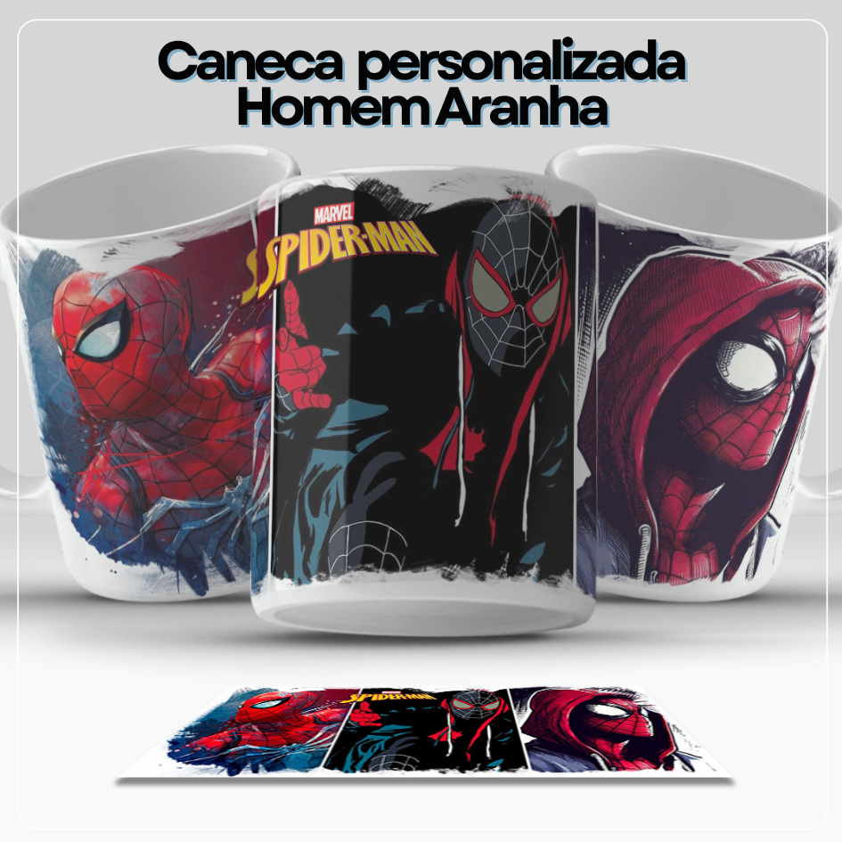 Caneca Personalizada com nome Homem-Aranha / Spider-Man Polímero ou Cerâmica Volta as aulas em Oferta na Shopee