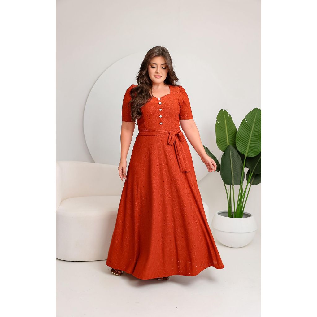 Vestido Longo Moda Evangelica super Elegante em Oferta na Shopee