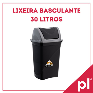 Kit 2 Lixeiras Basculante De 30L Casa Limpeza Organização em Oferta na Shopee