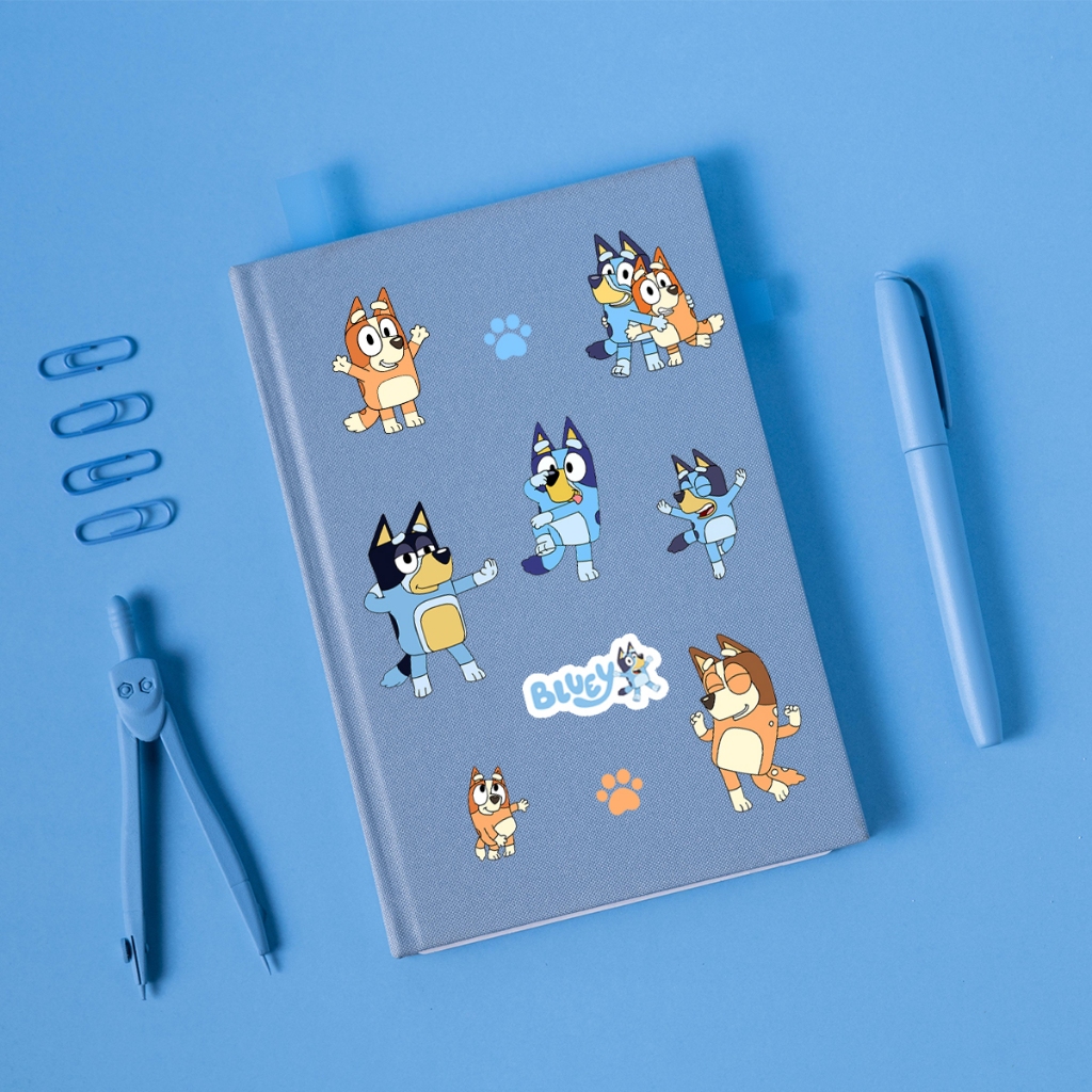 Bluey Decoração Infantil Kit 96 Adesivos Temáticos Azul