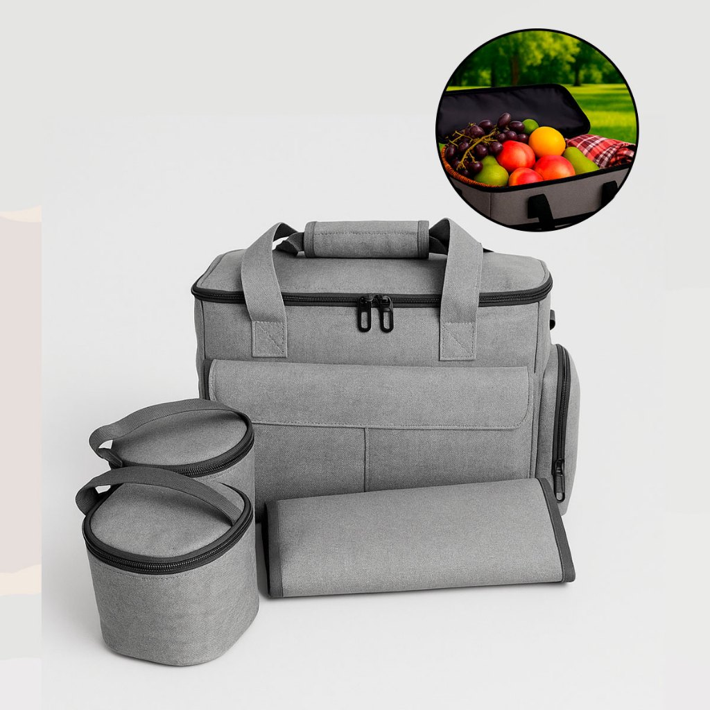 Bolsa Térmica Divisórias 22 Litros para Multiuso Alça Alimentos Bebidas Cooler de Praia 45 Latas