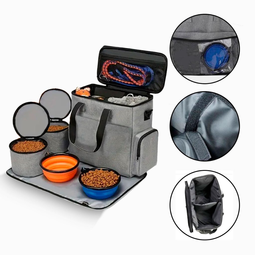 Bolsa Térmica Animais Pet Alimento Cooler Bebidas Viagem Alça Divisórias Com Isolamento Multiuso