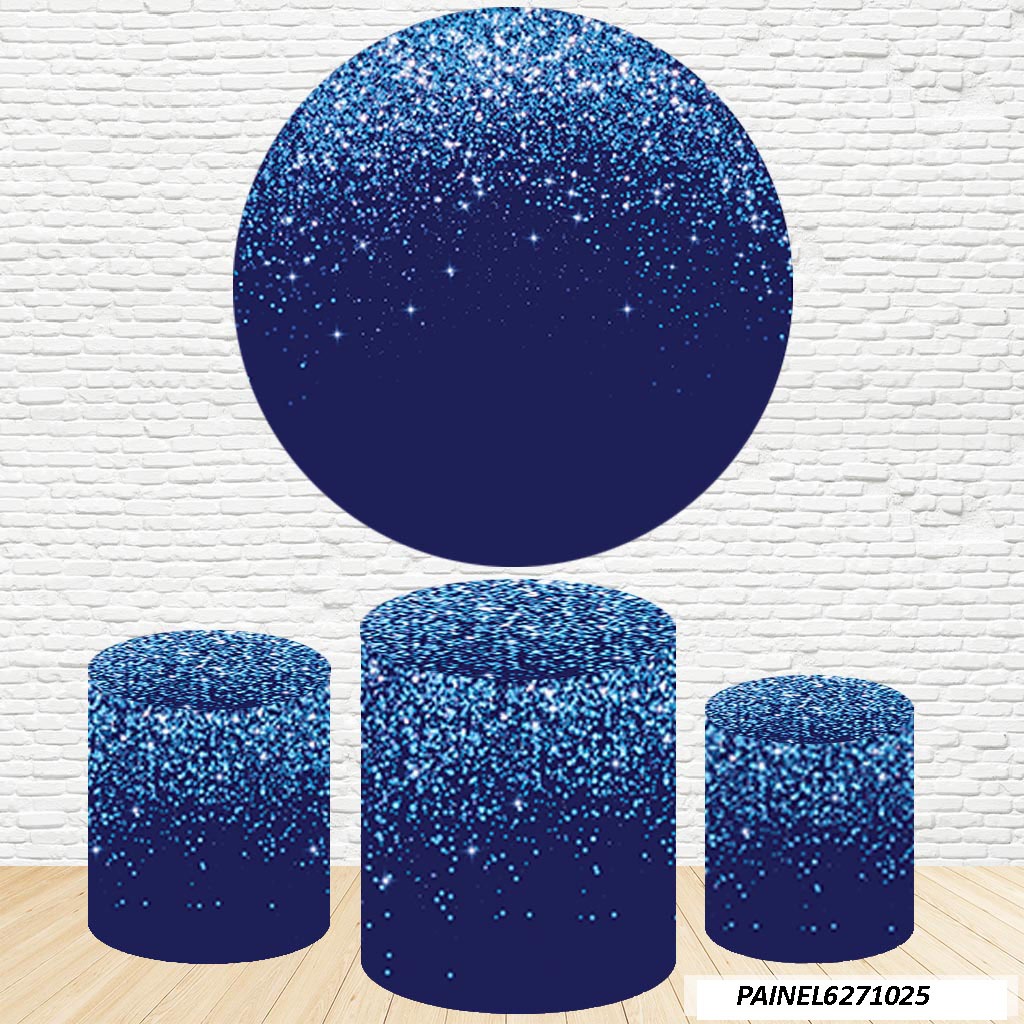 Kit de Capas Painel Redondo Sublimado Glitter Rose 1,50M + Trio Capas de Cilindro C/Elástico em Oferta na Shopee