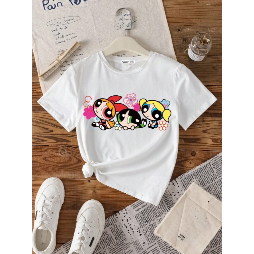 Camiseta Infantil Feminina Algodão Basica Meninas Superpoderosas Enviamos Rápido