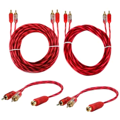 Kit 1 Cabo Rca 5mts + 1 Cabo 1m + 2 Y 2m1f Semi Blindado Cristal Bronze Áudio e Vídeo