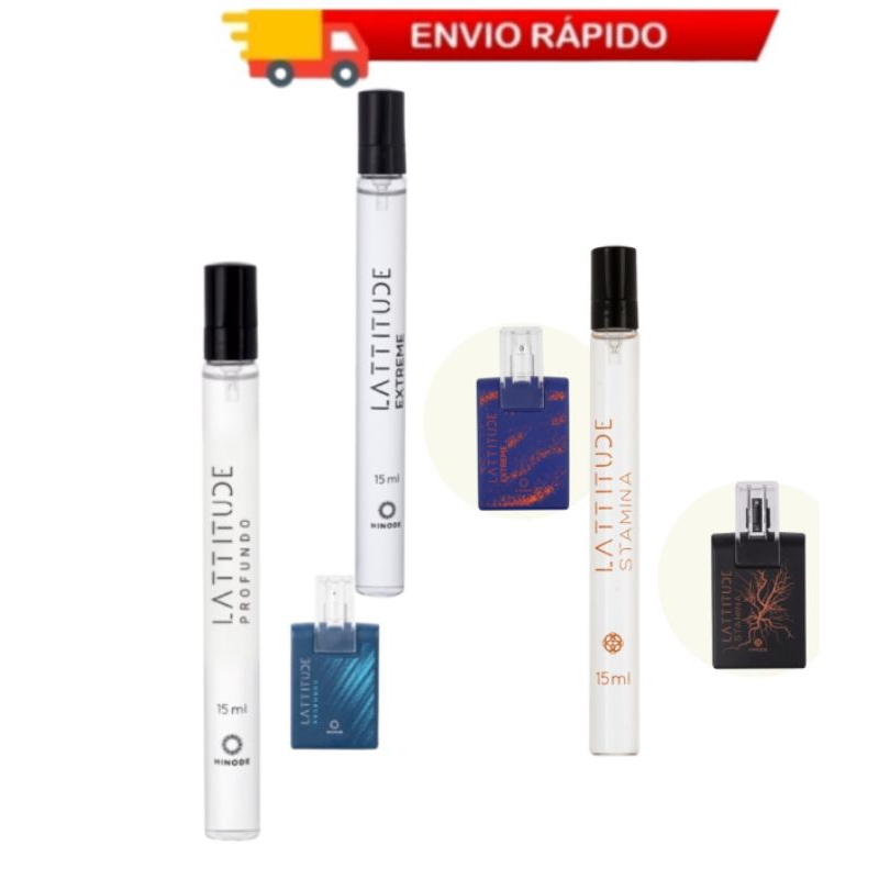 Kit 3 Pocket Linha Lattitude Hinode - Profundo I Extreme I Stamina Perfume De Bolso 15ml
