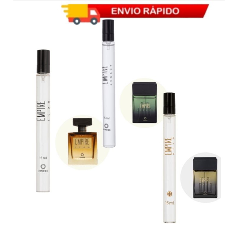 Kit 3 Pocket Linha Empire Hinode - Icon I Gold I Legacy 15ml Perfume De Bolso