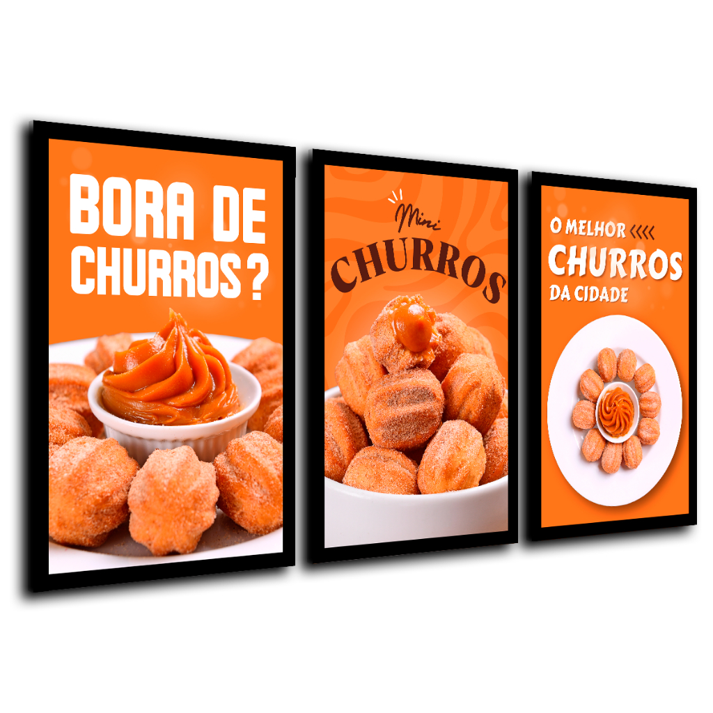 Quadros Decorativos Confeitaria Churros Doce Doceria Padaria