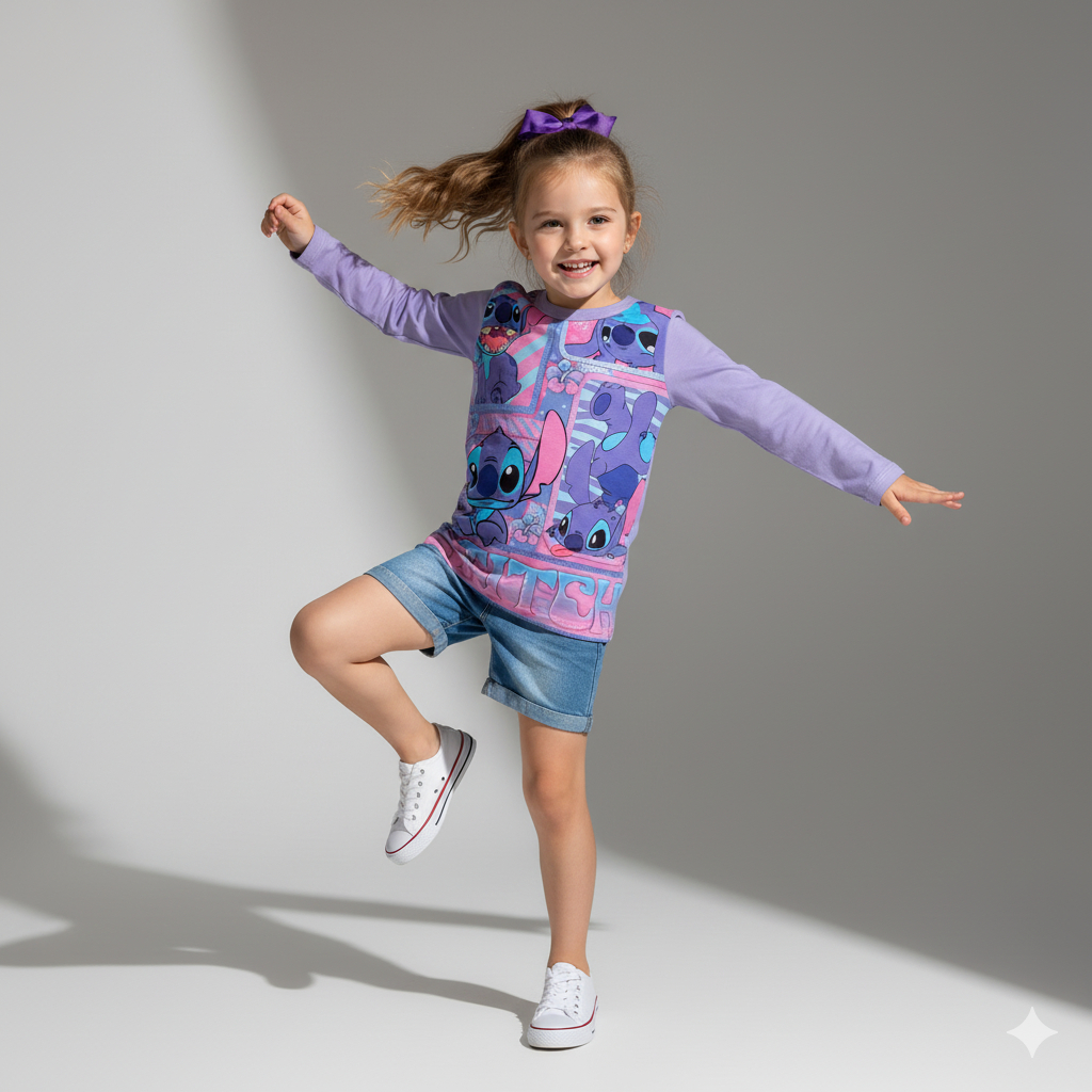 Blusinha Manga Longa Stitch