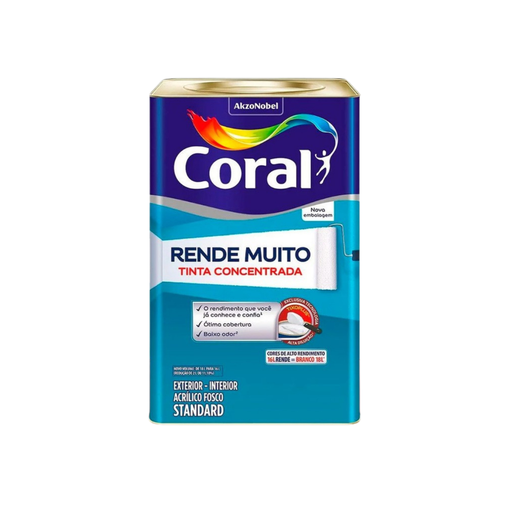 Tinta Coral Rende Muito 16L (Branco Gelo, Palha, Areia, Marfim) em Oferta na Shopee