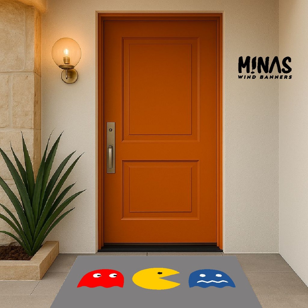 Capacho Decorativo para Porta Modelo PacMan Moderno