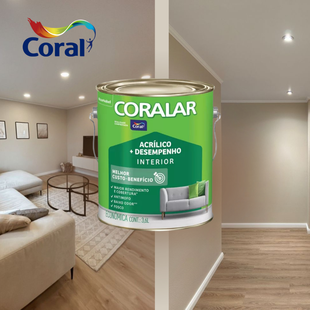 Tinta Rende Mais Coralar Super Economica Baixo Odor Coral em Oferta na Shopee