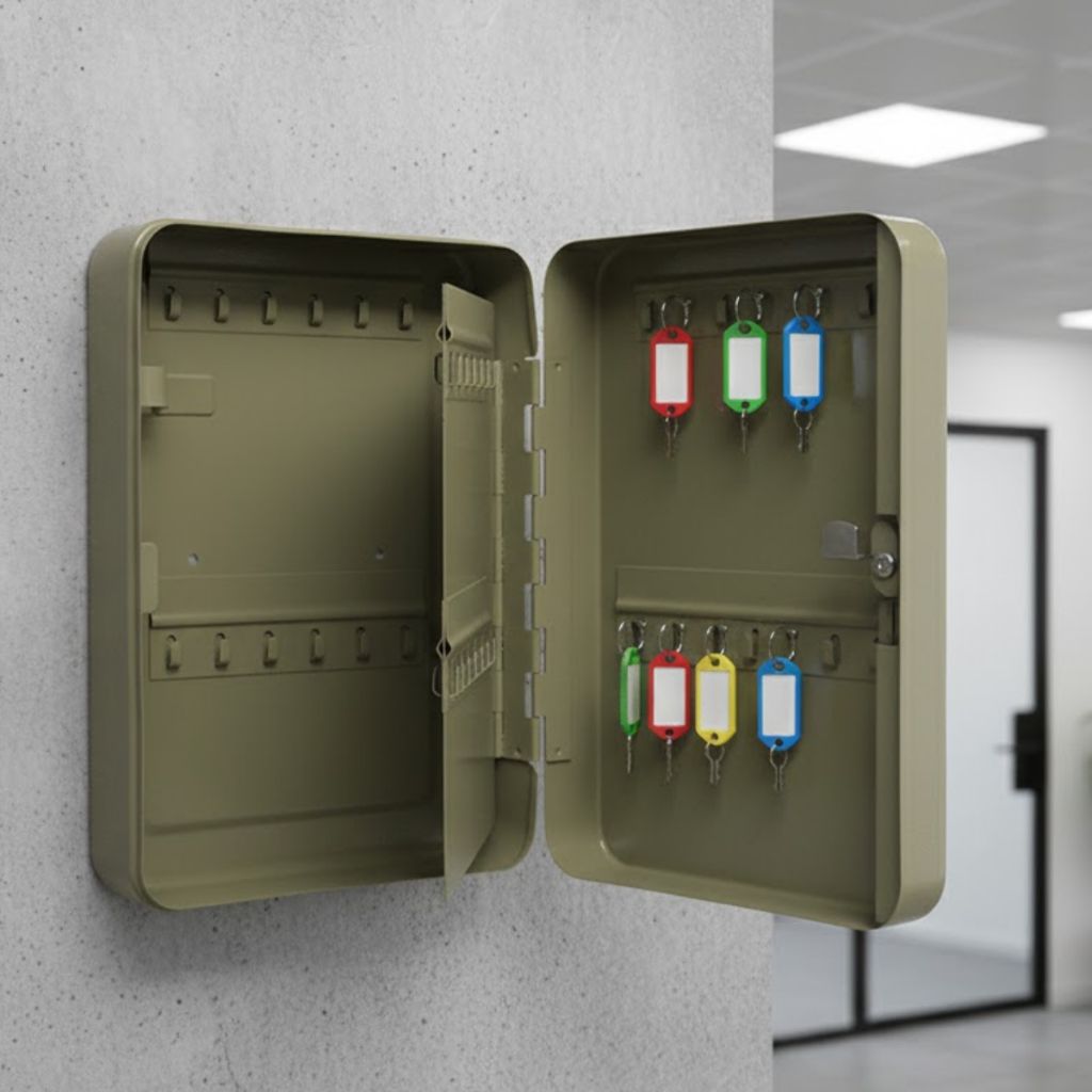 Claviculário Porta Chave Cofre Armário Metálico Para 48 Chaves Com Etiquetas e Chave Western