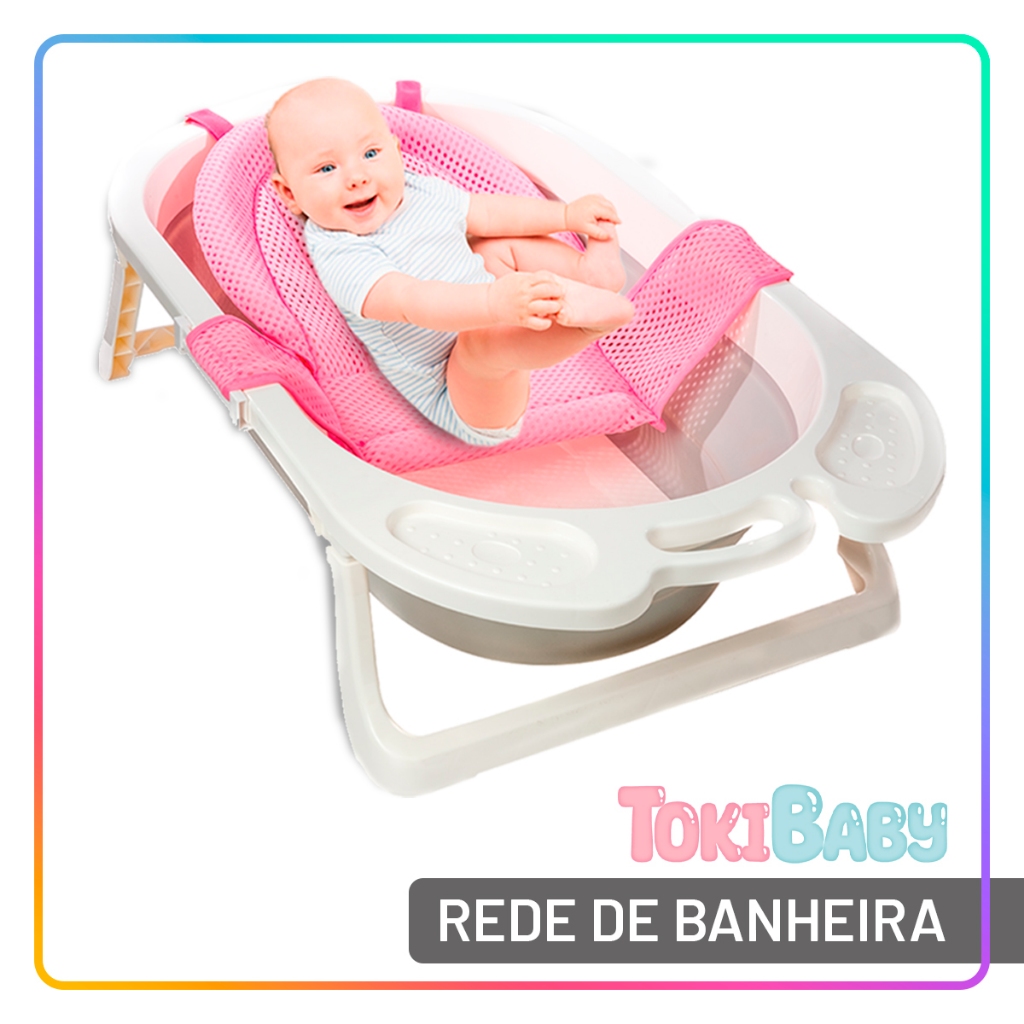 Rede De Proteção Redutor Banheira Do Bebê Apoio Segurança Ideal para o Banho do Bebê Toki Baby em Oferta na Shopee