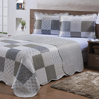 Colcha de Cama Ravello + FRONHA Toque Fofinho   KING Estampado em Oferta na Shopee