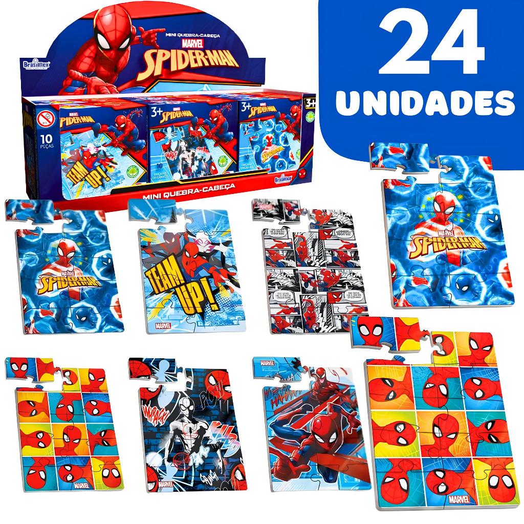 Lembrancinha Festa Infantil Homem Aranha 6/12/18/24 Quebra Cabeça Em Madeira Personalizados Para Aniversário
