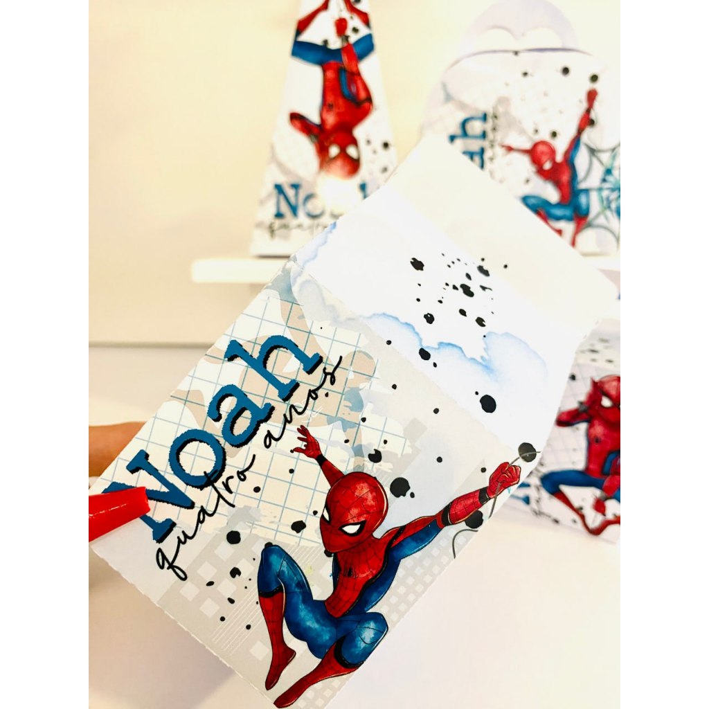 Kit Personalizado Homem Aranha Aquarela -  Homem Aranha - Homem Aranha Vermelho - PEGUE E MONTE