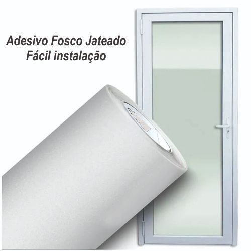 Adesivo Jateado 3m X 60cm Fosco Para Vidro Box Sacada Janela e Porta Elimina a Visão Não Tira a Luz