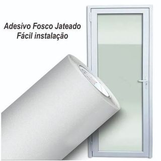 Adesivo Jateado 3m X 60cm Fosco Para Vidro Box Sacada Janela e Porta Elimina a Visão Não Tira a Luz