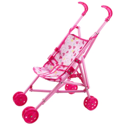 Carrinho de Boneca Rosa Girls Dobrável de 53cm - Homeplay