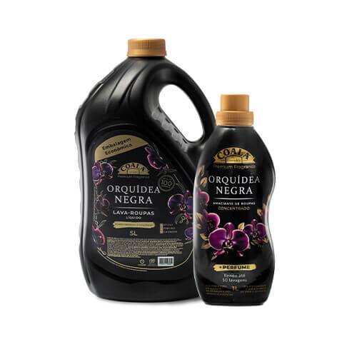 Kit Coala Laundry Orquídea Negra - 1 Lava Roupas Liquido 5L + 1 Amaciante Concentrado 1L