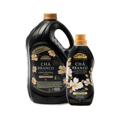 Kit Coala Laundry Chá Branco - 1 Lava Roupas Liquido 5L + 1 Amaciante Concentrado 1L