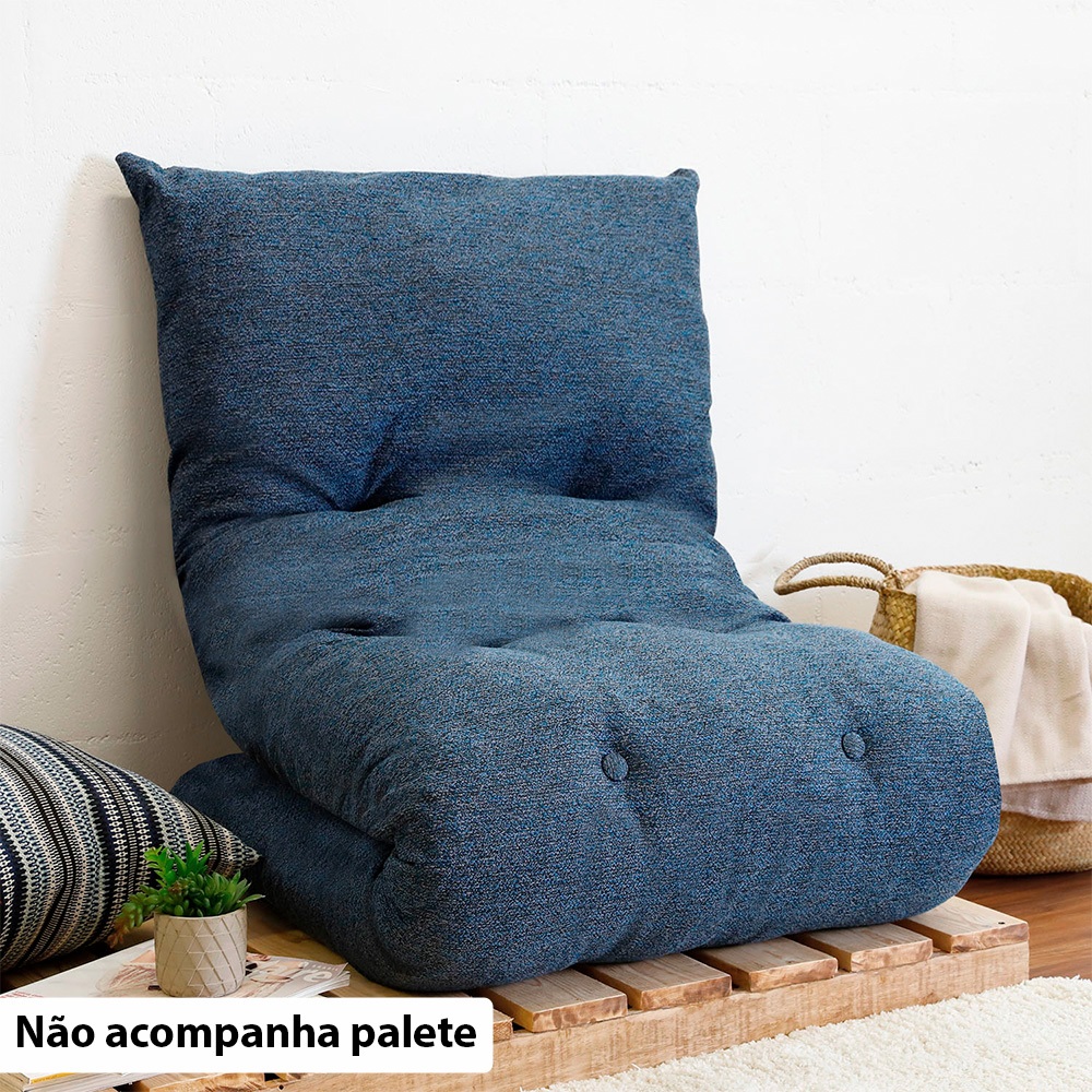 Futon Almofada Dobrável de Espuma Solteiro Jeans - Emcompre Bf Colchões em Oferta na Shopee