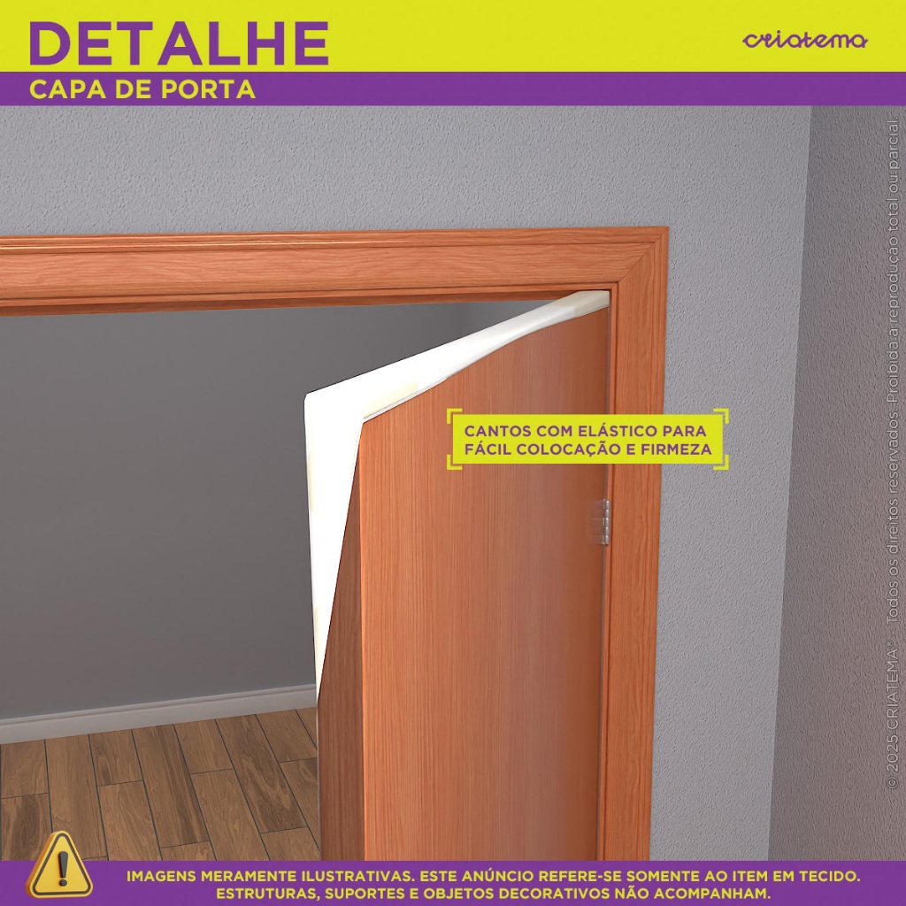 Capa de Porta 3 Palavrinhas Infantil Decorativa 0,80x2,10m - Licenciado · foto 2