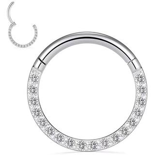 Piercing Nariz, Helix, Tragus, Septo Cravejado com Zircônia Prata