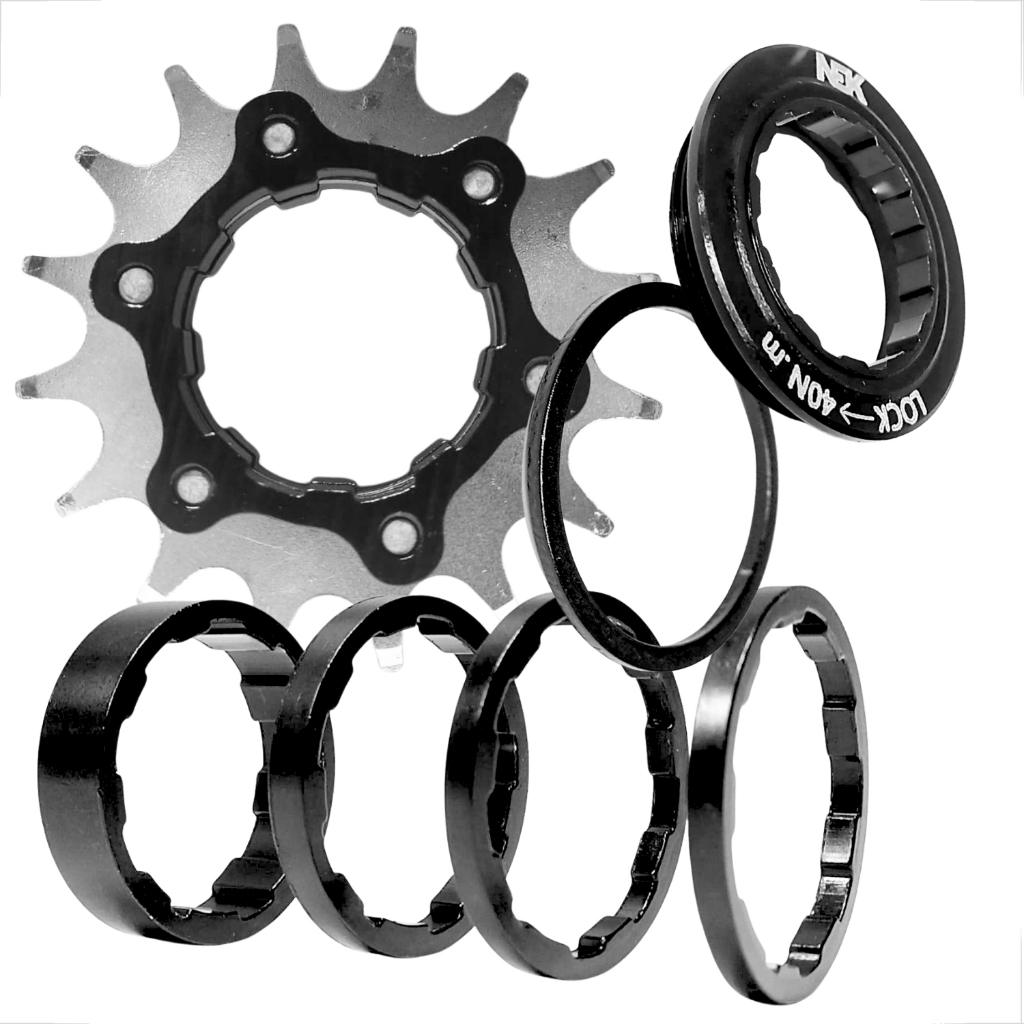 Kit Cog Single Adaptador Coroa Roda Unica Livre Cassete Grau 16D Bike Speed Bmx Mtb K7 Conversão Freeride Bike Bicicleta