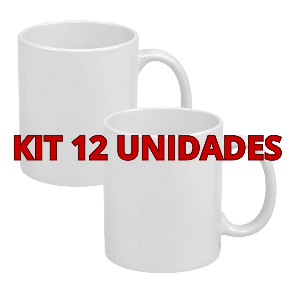Kit 12 Canecas Brancas Para Sublimação Porcelana Classe AAA em Oferta na Shopee