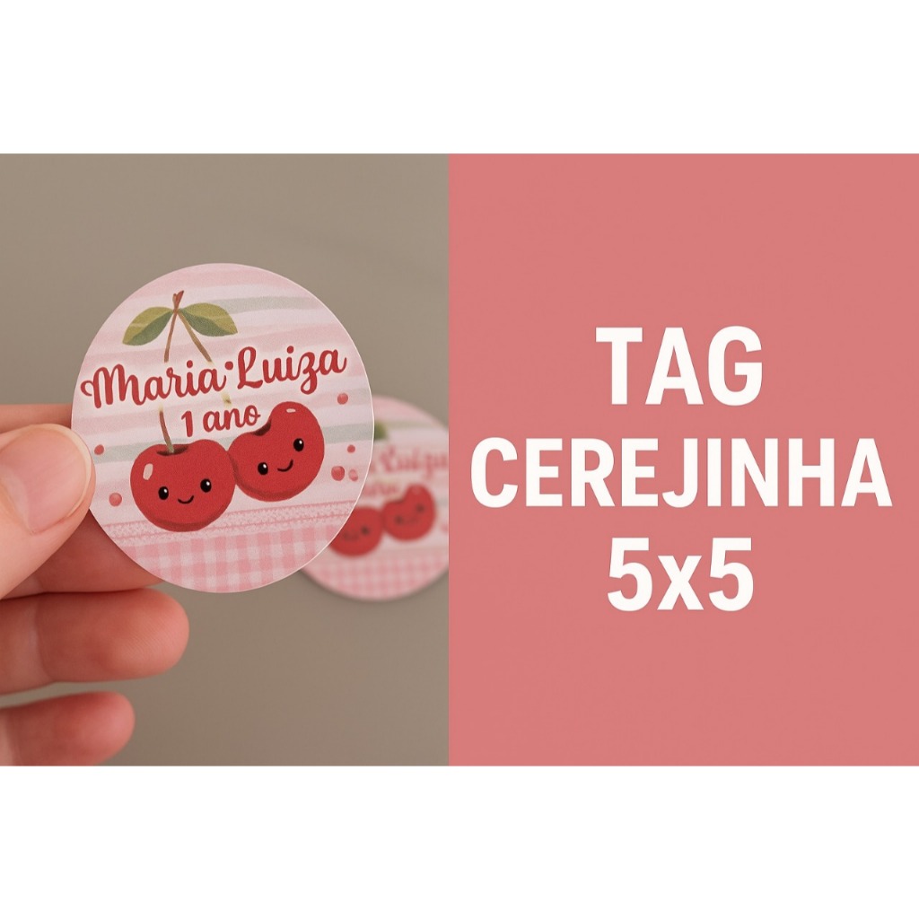 Kit Tag cerejinha para lembrancinhas, aniversario, festa cerejinha,Tag Personalizada para Lembrancinhas – Vários Temas