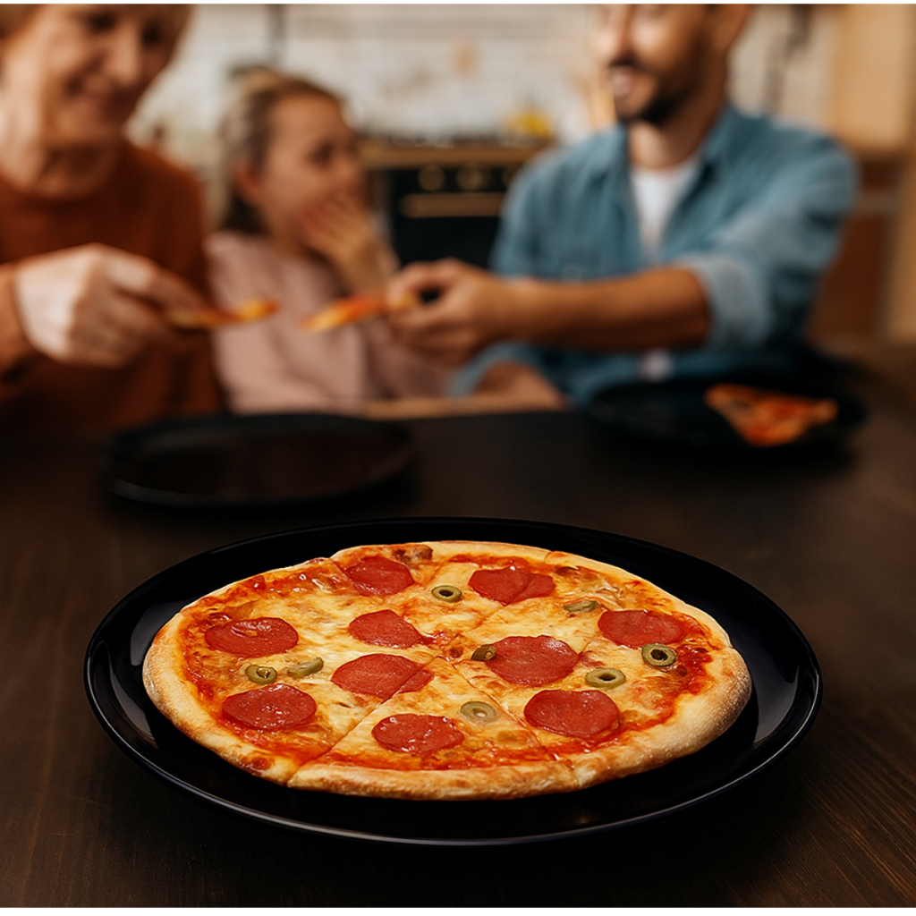 Jogo de Pratos de Vidro Preto Raso 32cm Opanile Redondo 2 Pcs para Bolo/Pizza em Oferta na Shopee