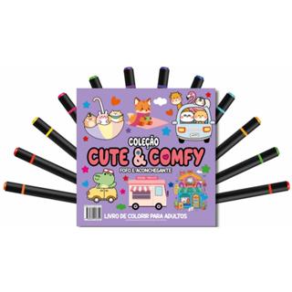 Cute & Comfy Coloring Book for Adults - Fofo e Aconchegante - Livro de Colorir Adulto + 12 Canetas em Oferta na Shopee