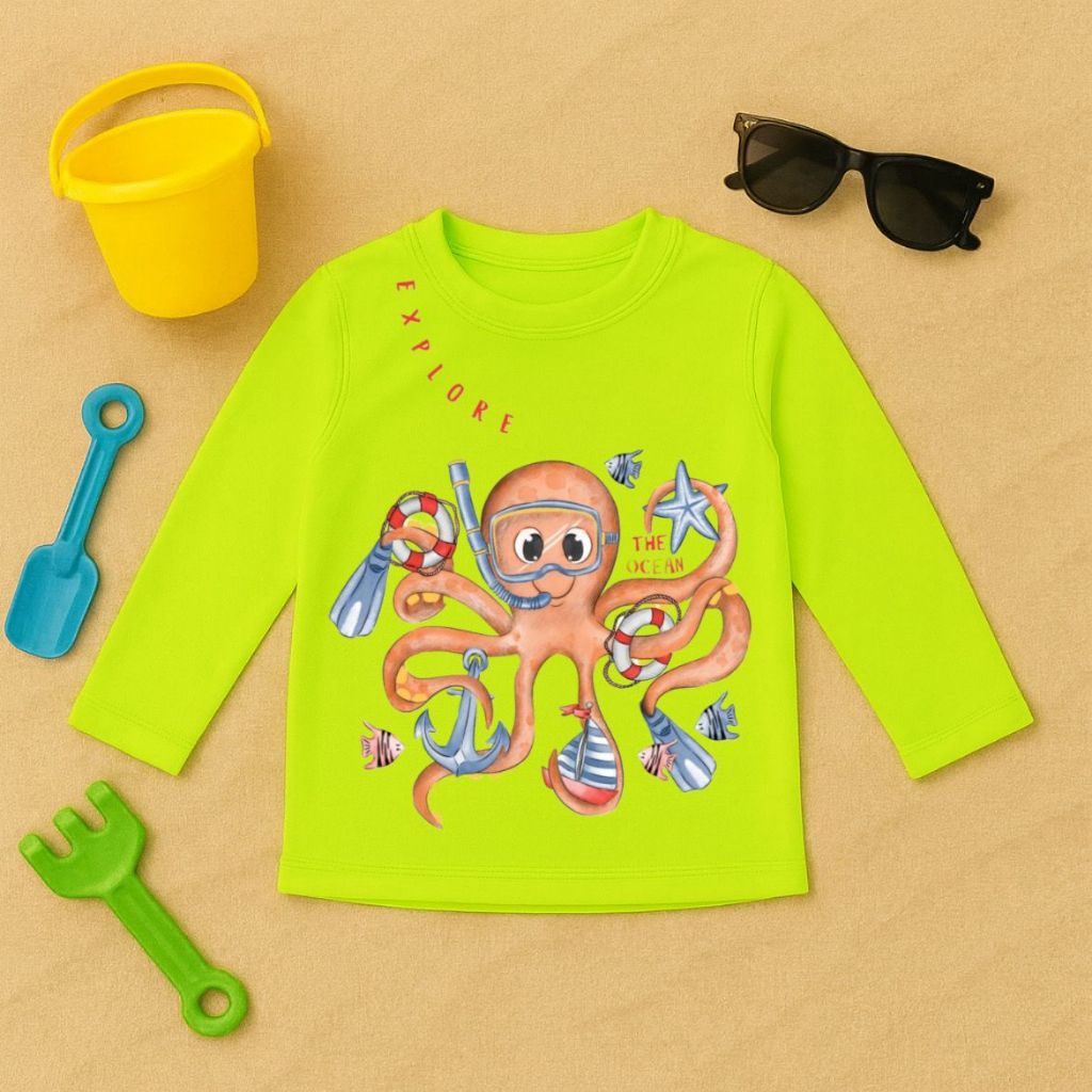 Camiseta estampada infantil térmica UV seca rápido e ultra proteção