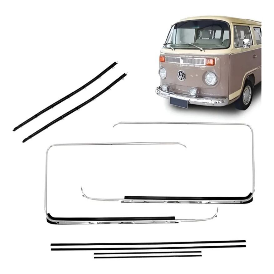 Kit Friso Pestanas Externas Internas e Canaletas Do Volkswagen Kombi Clipper 1976 até 1997 e Carat 1998 até 2014