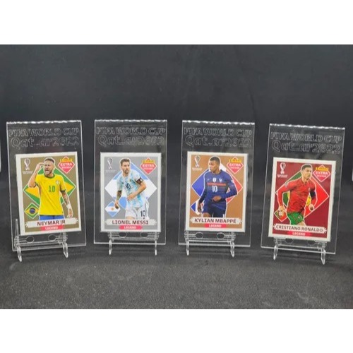 Porta Figurinhas De Acrilico Com Base Copa Do Mundo 2022 Kit Com 5 Unidades