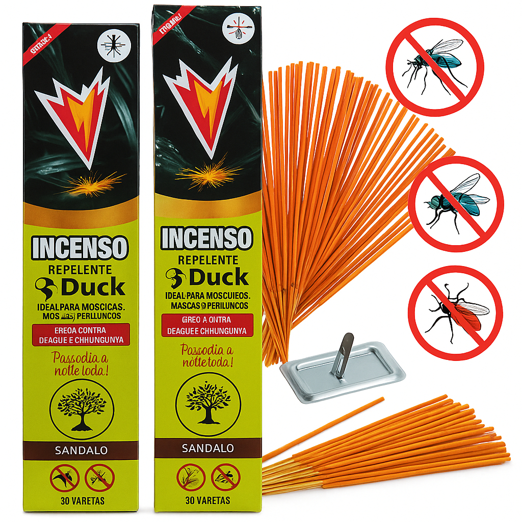 Incenso Repelente Duck Mata mosquito Ação Eficaz Contra Insetos e Mosquitos